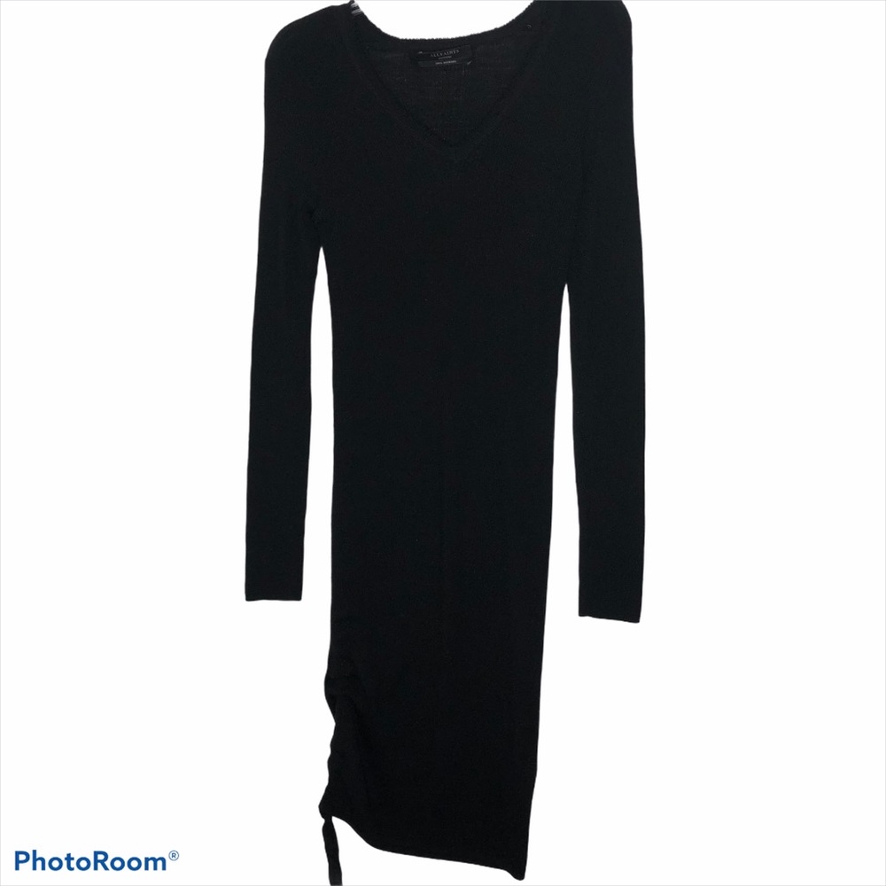 All Saints Vava Ruched Ribbed Dress